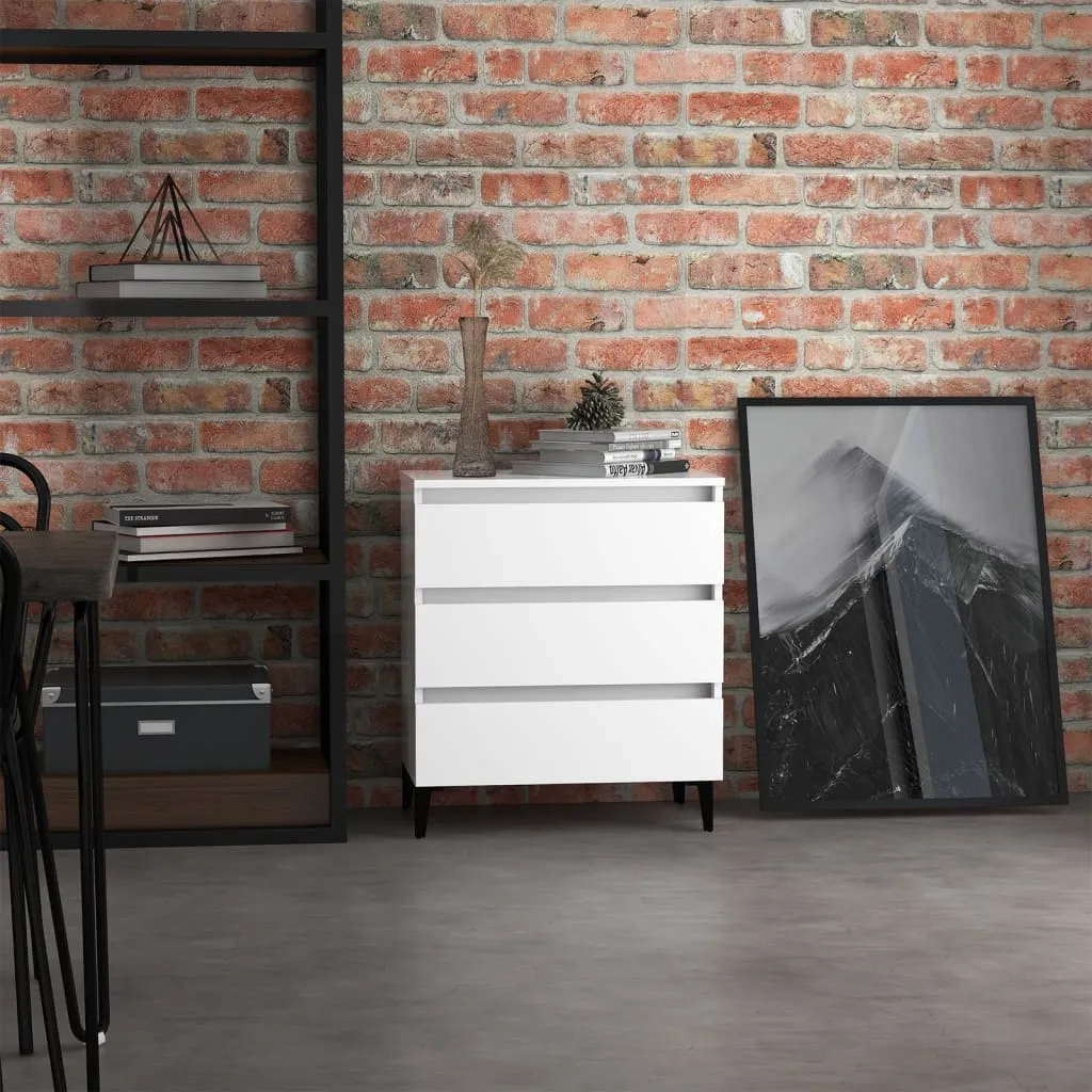 vidaXL Credenza Bianca 60x35x69 cm in Legno Multistrato