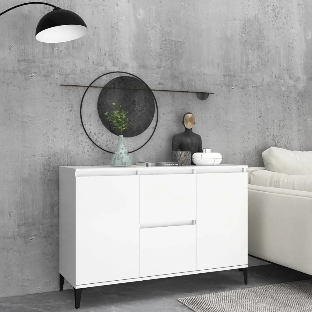 vidaXL Credenza Bianca 104x35x70 cm in Legno Multistrato