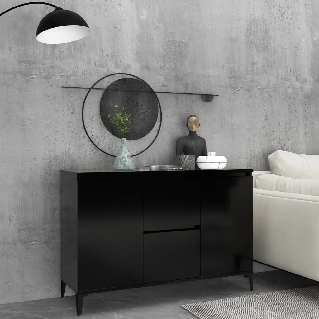 vidaXL Credenza Nera 104x35x70 cm in Legno Multistrato