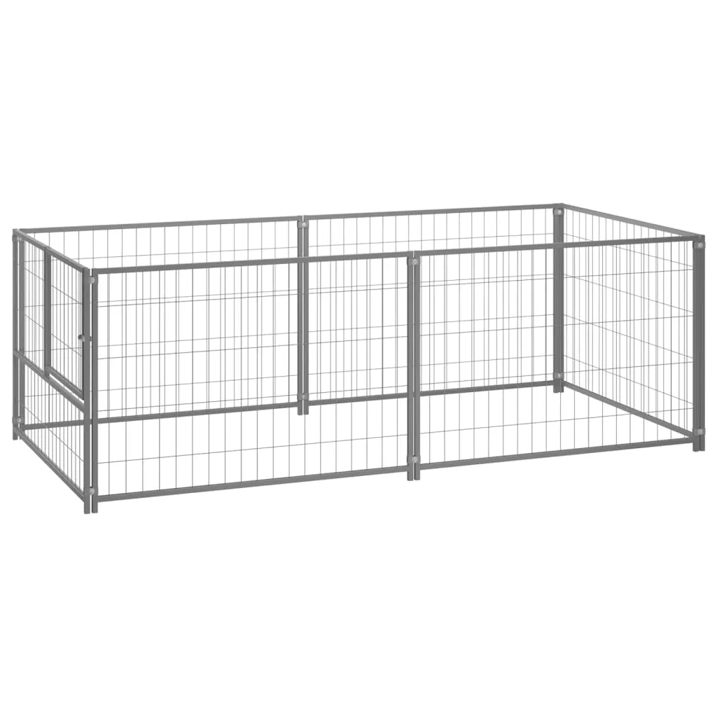 vidaXL Gabbia per Cani Argento 200x100x70 cm in Acciaio