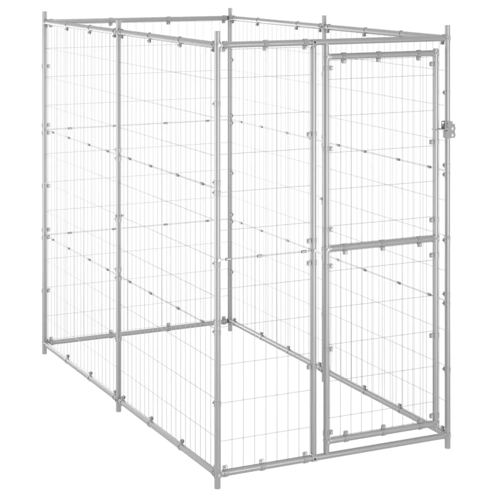 vidaXL Gabbia per Cani da Esterno in Acciaio Zincato 110x220x180 cm