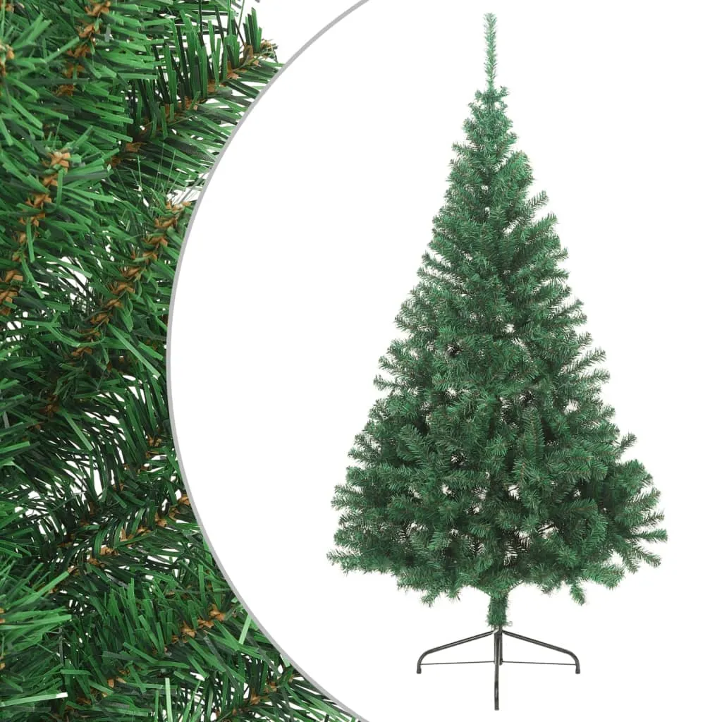 vidaXL Albero di Natale Artificiale Metà con Supporto Verde 240 cm PVC