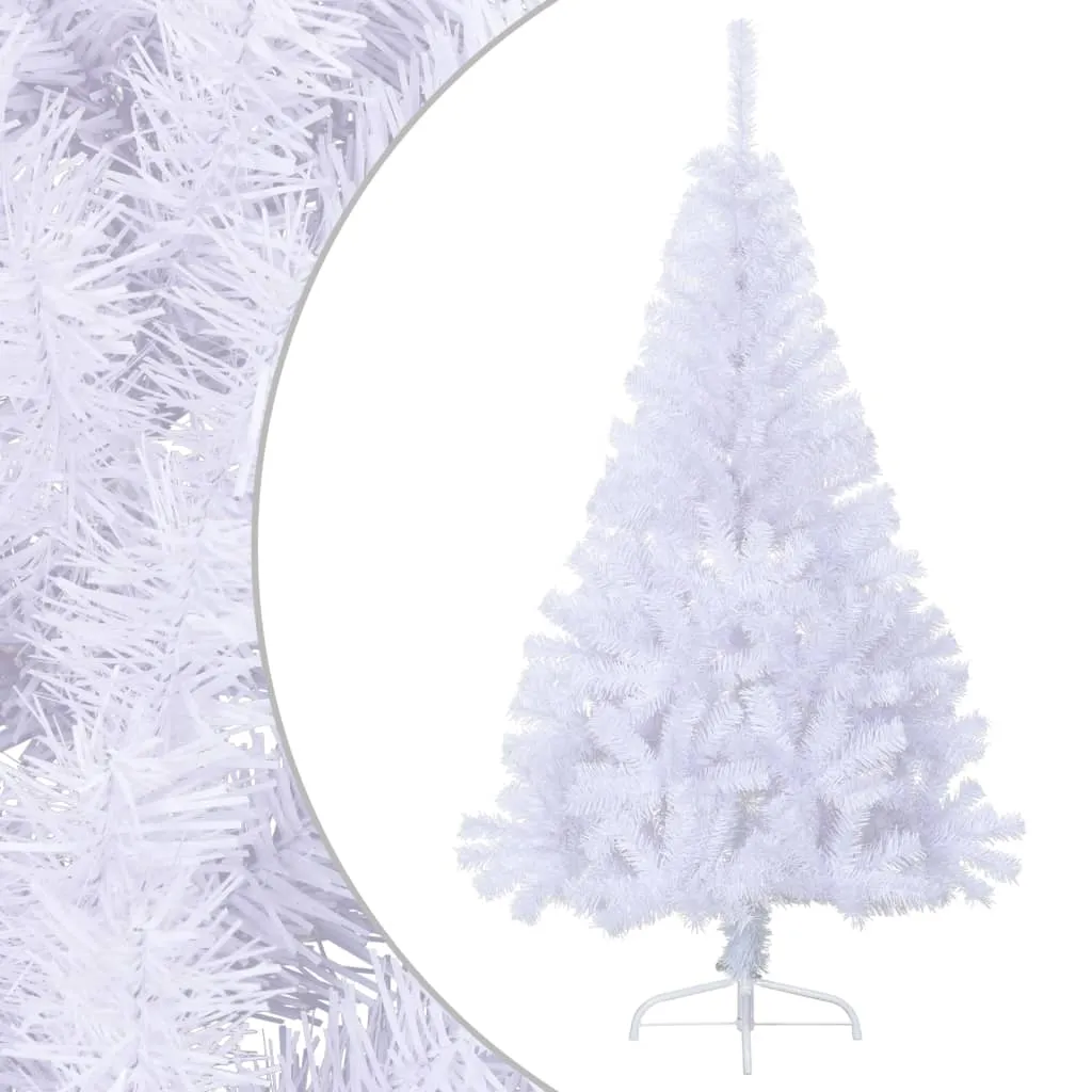 vidaXL Albero di Natale Artificiale Metà con Supporto Bianco 120cm PVC