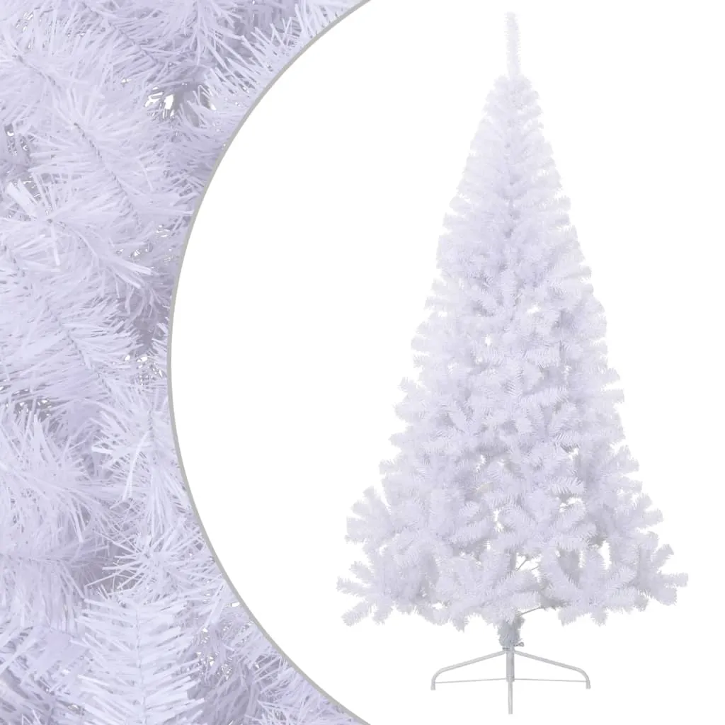 vidaXL Albero di Natale Artificiale Metà con Supporto Bianco 240cm PVC