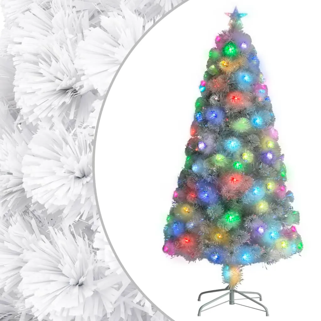 vidaXL Albero Natale Preilluminato Bianco 120 cm in Fibra Ottica