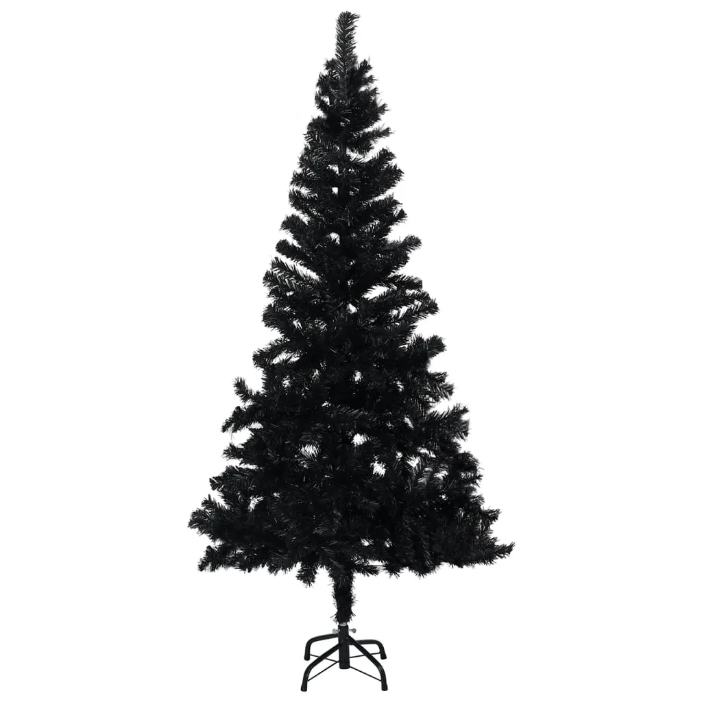 vidaXL Albero di Natale Artificiale con Supporto Nero 120 cm PVC