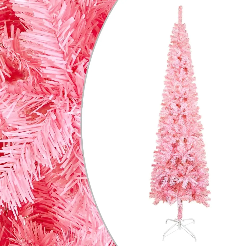 vidaXL Albero di Natale Sottile Rosa 120 cm