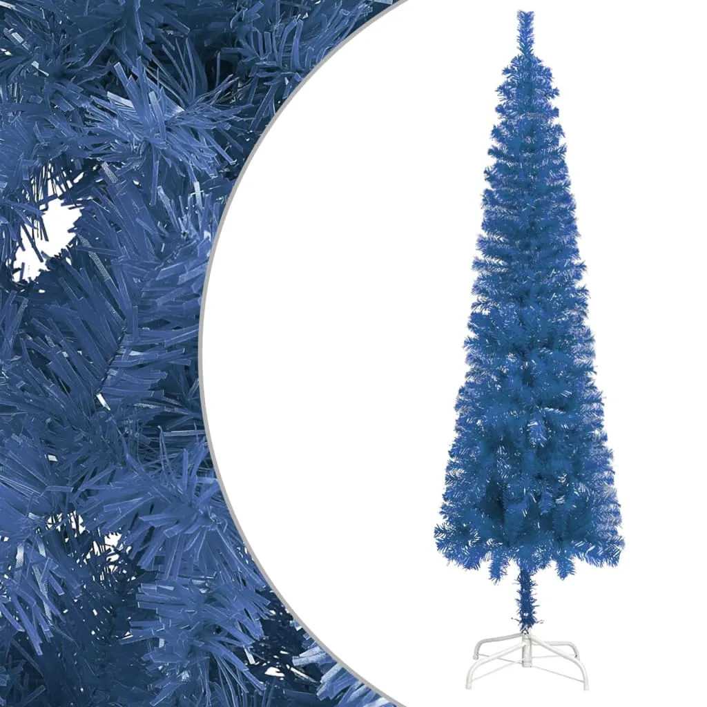 vidaXL Albero di Natale Sottile Blu 210 cm