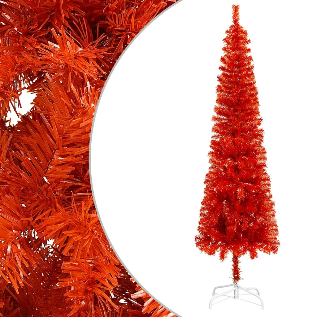 vidaXL Albero di Natale Sottile Rosso 150 cm