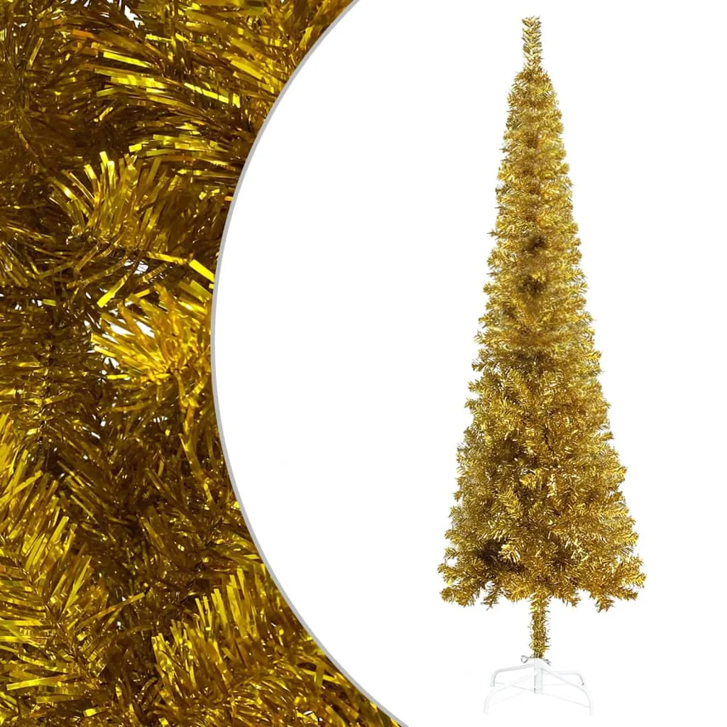 vidaXL Albero di Natale Sottile Oro 150 cm