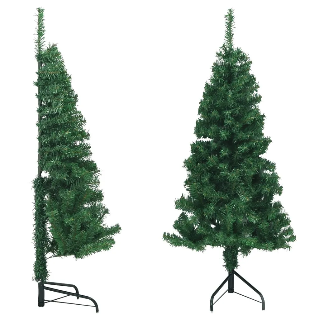 vidaXL Albero di Natale Artificiale ad Angolo con Supporto Verde 150 cm PVC