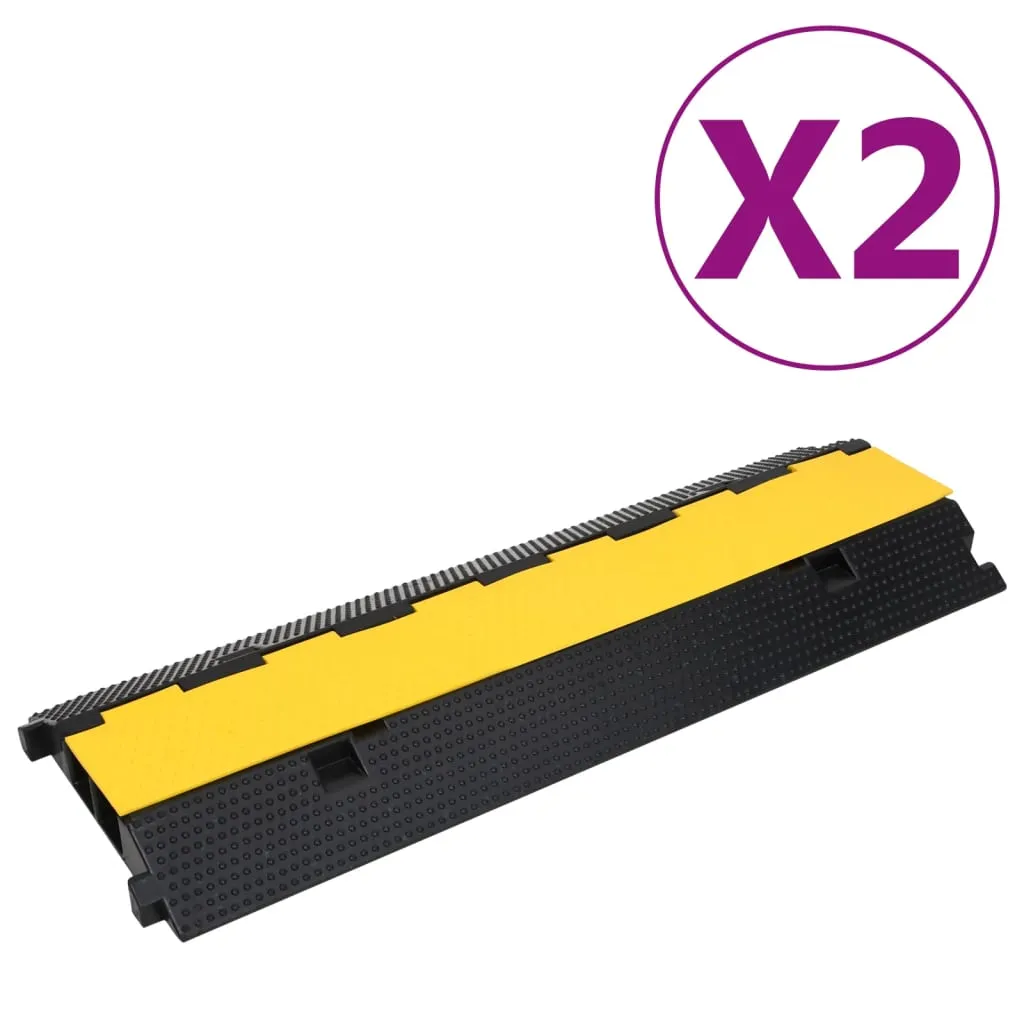 vidaXL Dosso Passacavi Rampa con 2 Canali 2 pz in Gomma 100 cm