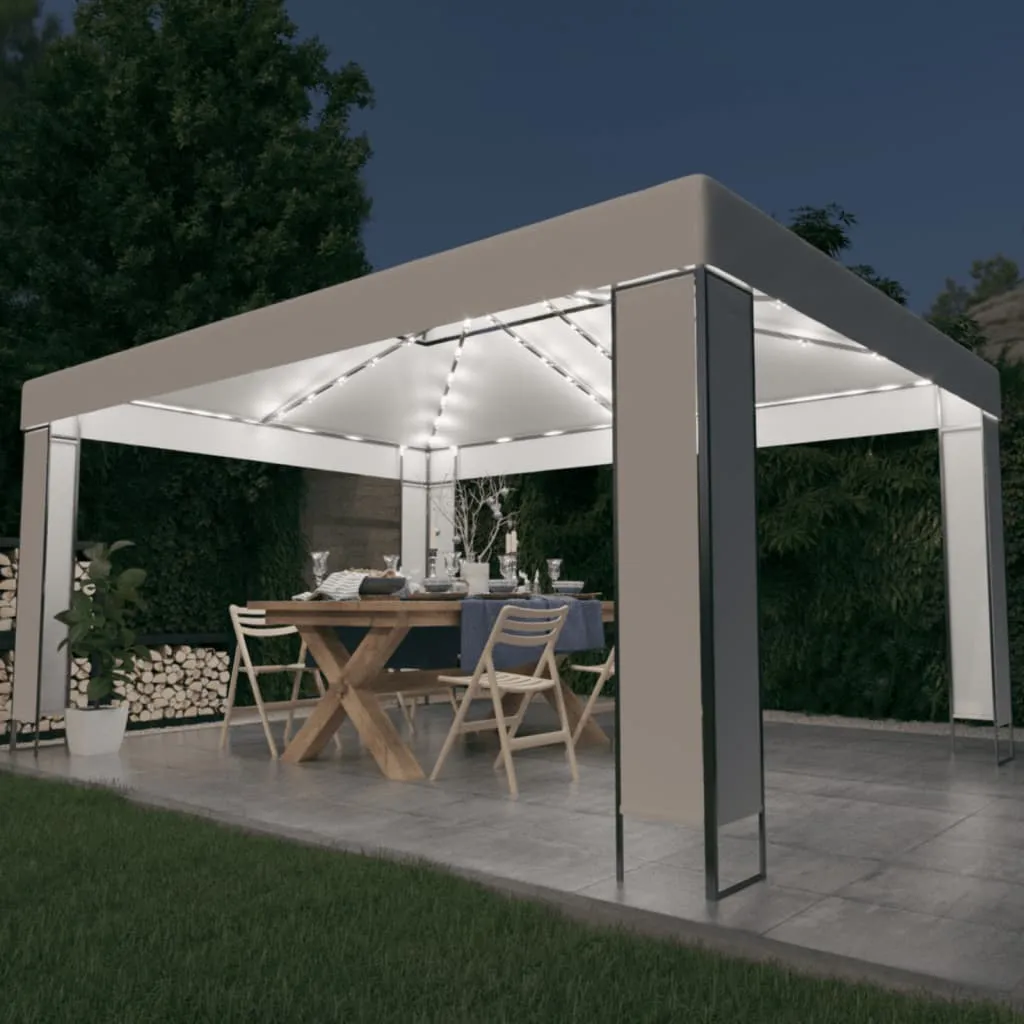 vidaXL Gazebo con Stringa di Luci LED Bianco 3x4 m