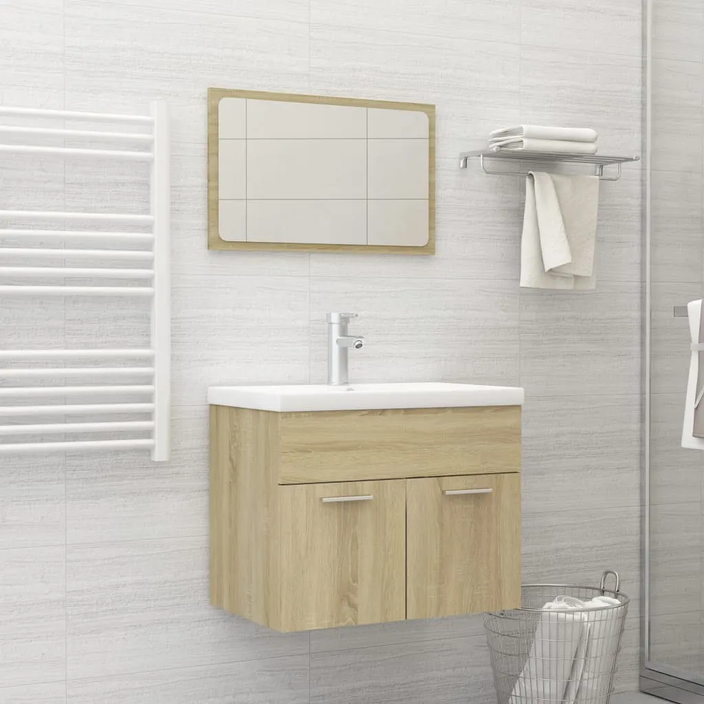 vidaXL Set Mobili da Bagno Rovere Sonoma in Truciolato