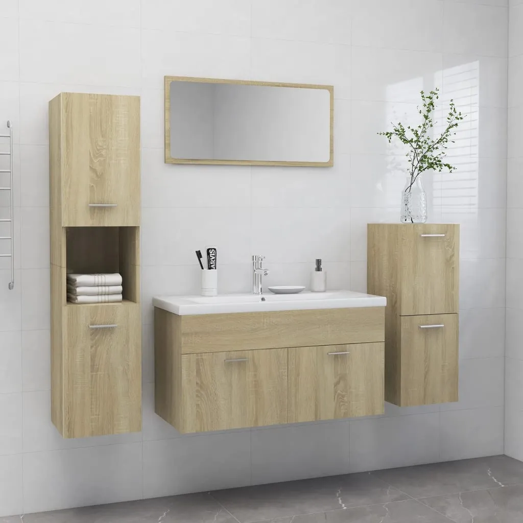 vidaXL Set Mobili da Bagno Rovere Sonoma in Truciolato