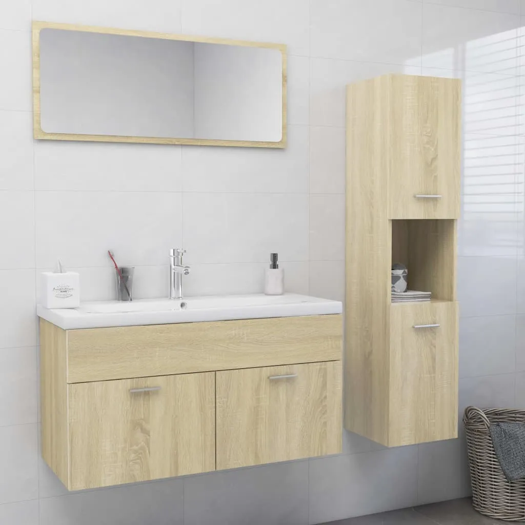 vidaXL Set Mobili da Bagno Rovere Sonoma in Truciolato