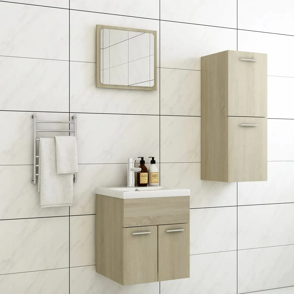 vidaXL Set Mobili da Bagno Rovere Sonoma in Truciolato