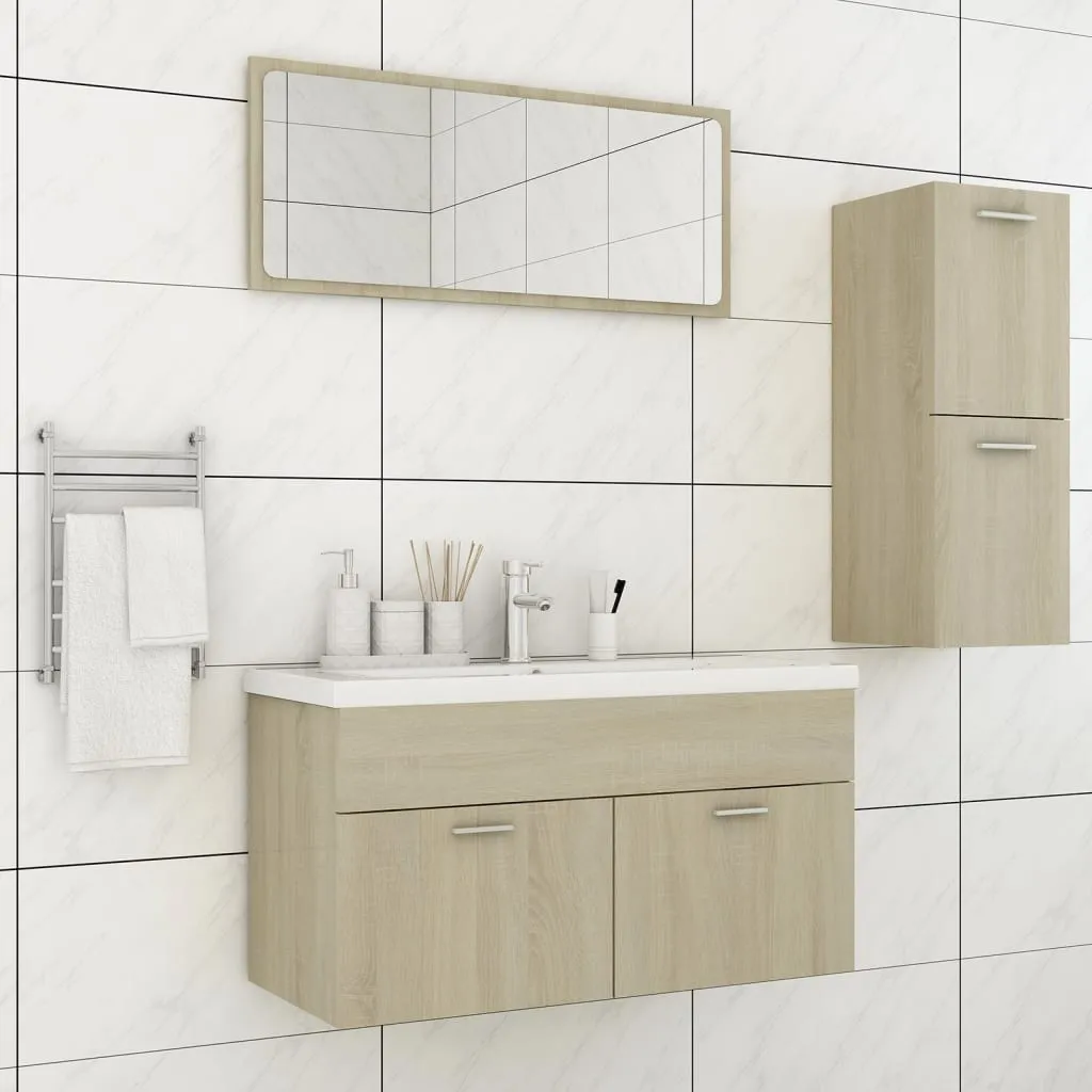 vidaXL Set Mobili da Bagno Rovere Sonoma in Truciolato