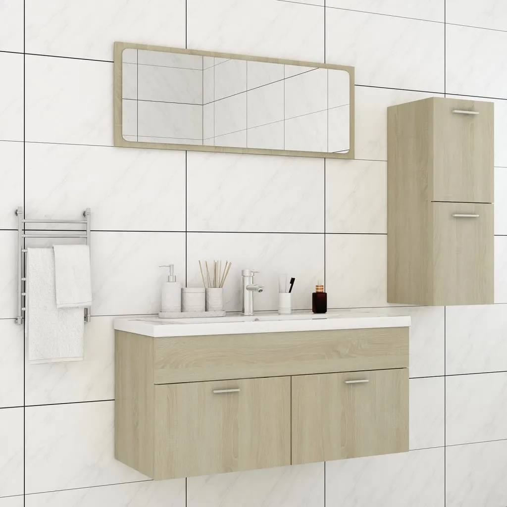 vidaXL Set Mobili da Bagno Rovere Sonoma in Truciolato