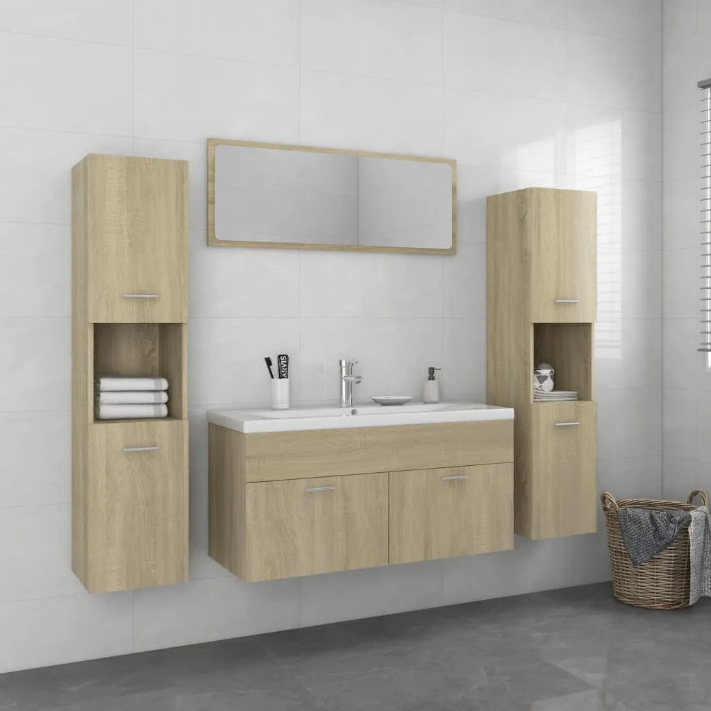 vidaXL Set Mobili da Bagno Rovere Sonoma in Truciolato