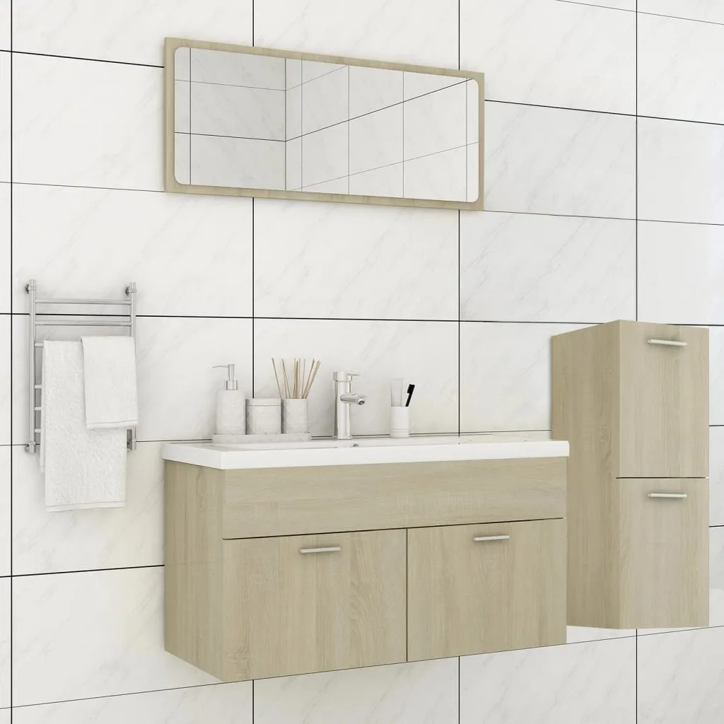 vidaXL Set Mobili da Bagno Rovere Sonoma in Truciolato