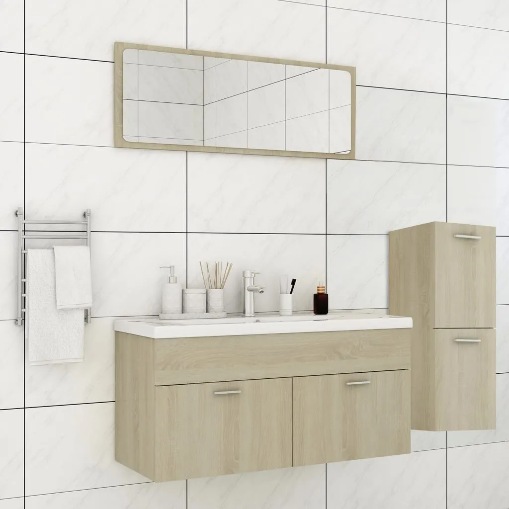 vidaXL Set Mobili da Bagno Rovere Sonoma in Legno Multistrato