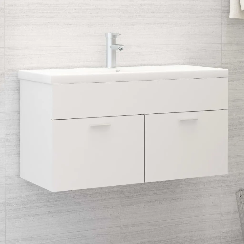 vidaXL Mobile con Lavabo Integrato Bianco in Legno Multistrato