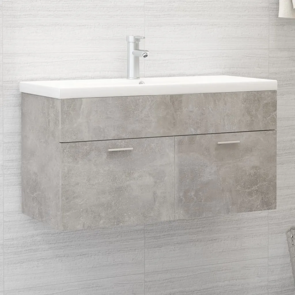 vidaXL Mobile con Lavabo Integrato Grigio Cemento in Legno Multistrato