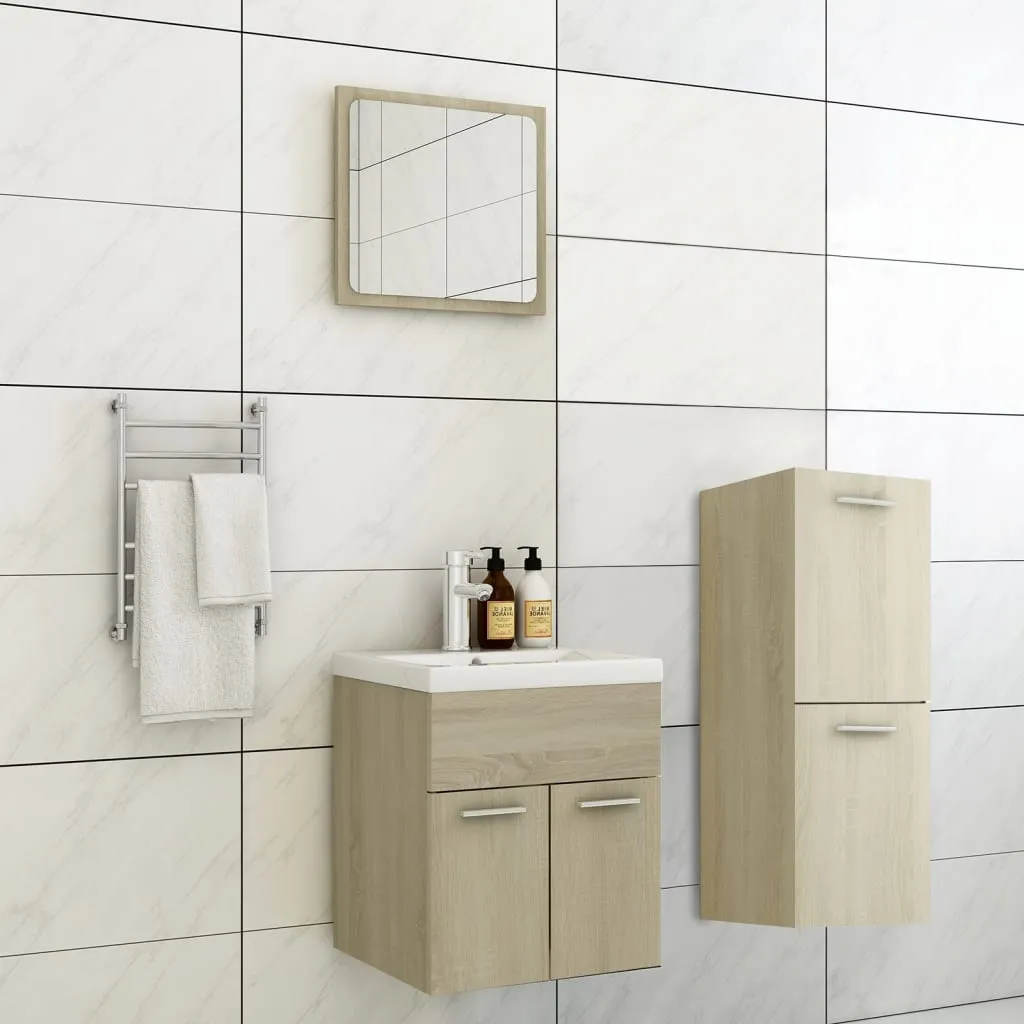 vidaXL Set Mobili da Bagno Rovere Sonoma in Legno Multistrato