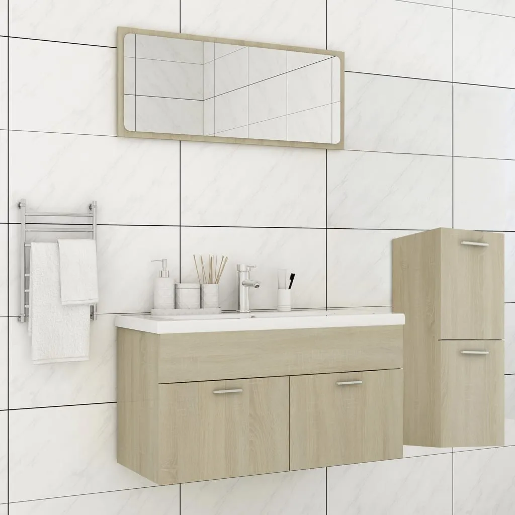 vidaXL Set Mobili da Bagno Rovere Sonoma in Truciolato