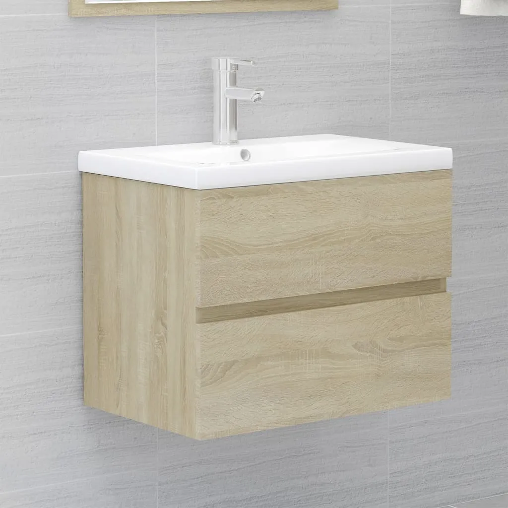 vidaXL Mobile Bagno con Lavabo Integrato Rovere Sonoma in Truciolato