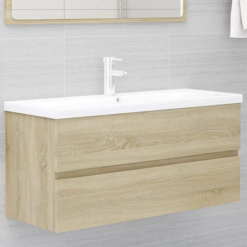 vidaXL Mobile Bagno con Lavabo Integrato Rovere Sonoma in Truciolato