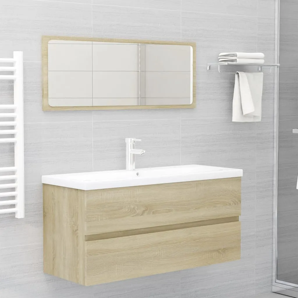 vidaXL Set Mobili da Bagno Rovere Sonoma in Truciolato