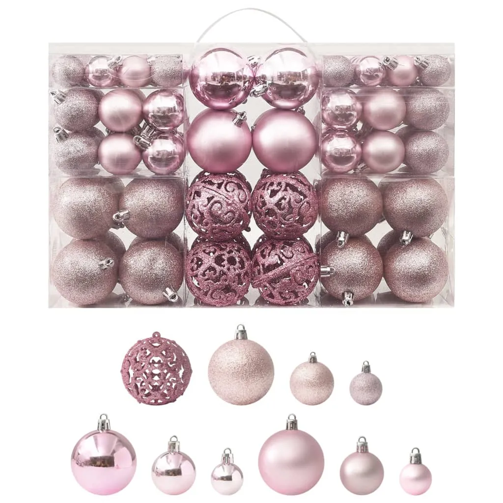 vidaXL Set Palline di Natale 100 pz Rosa