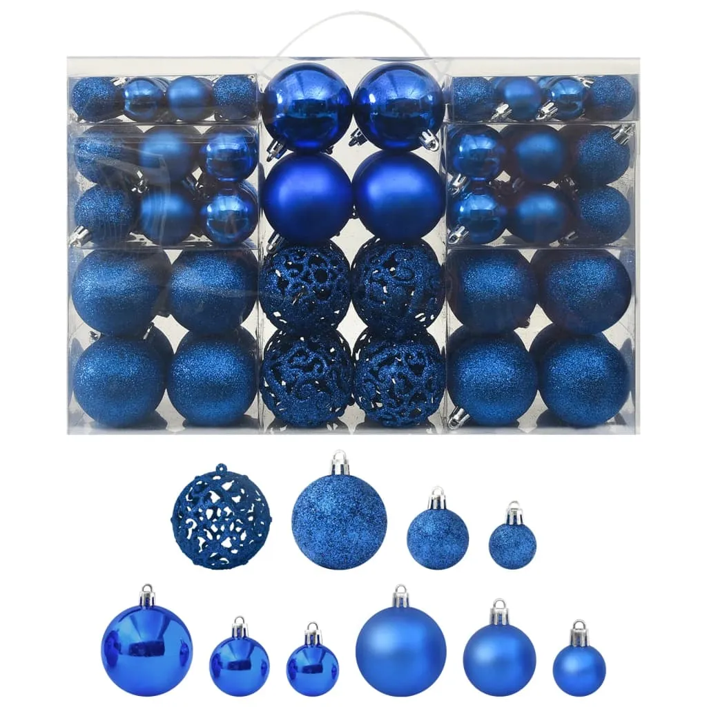 vidaXL Set Palline di Natale 100 pz Blu