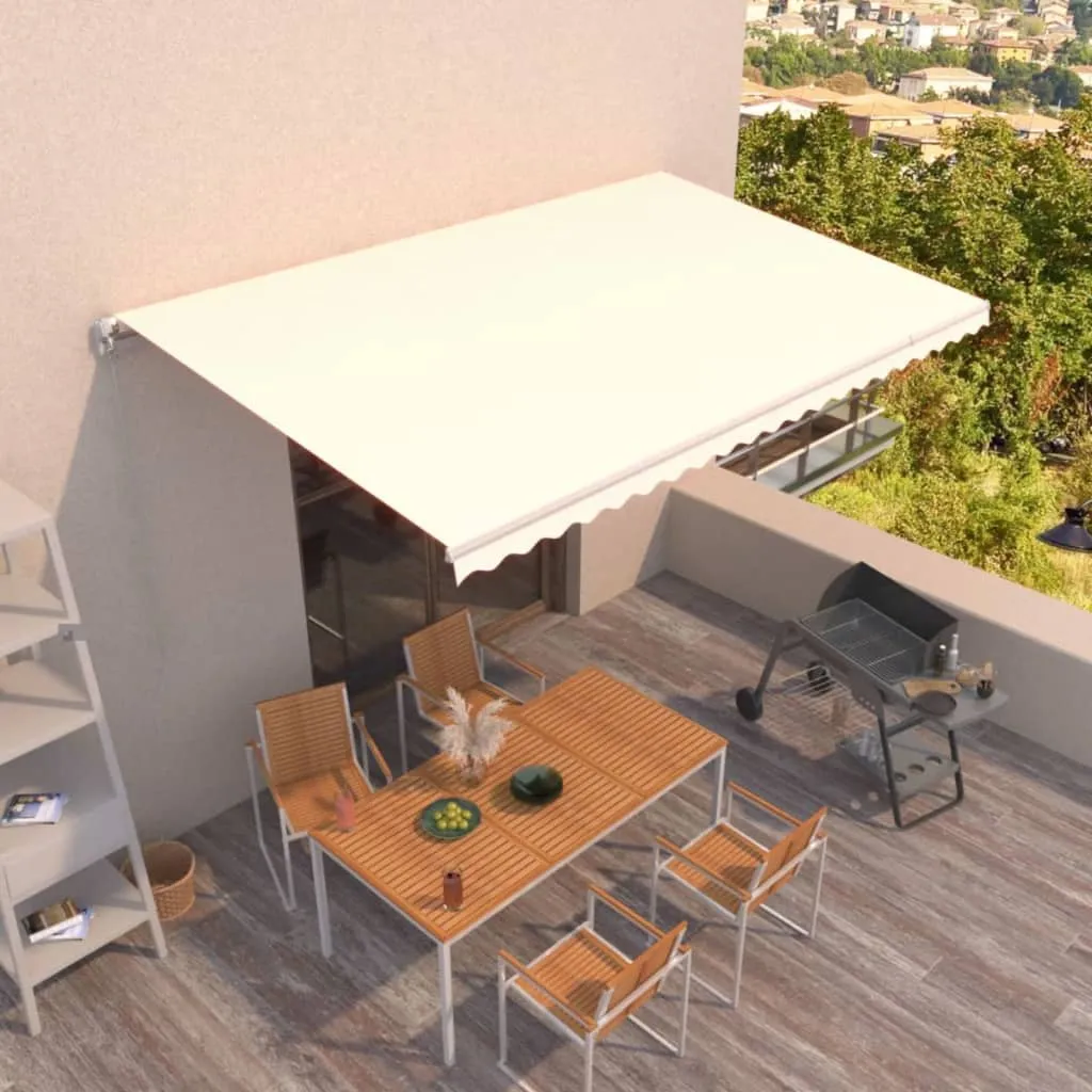 vidaXL Tenda da Sole Retrattile Manuale 500x300 cm Crema