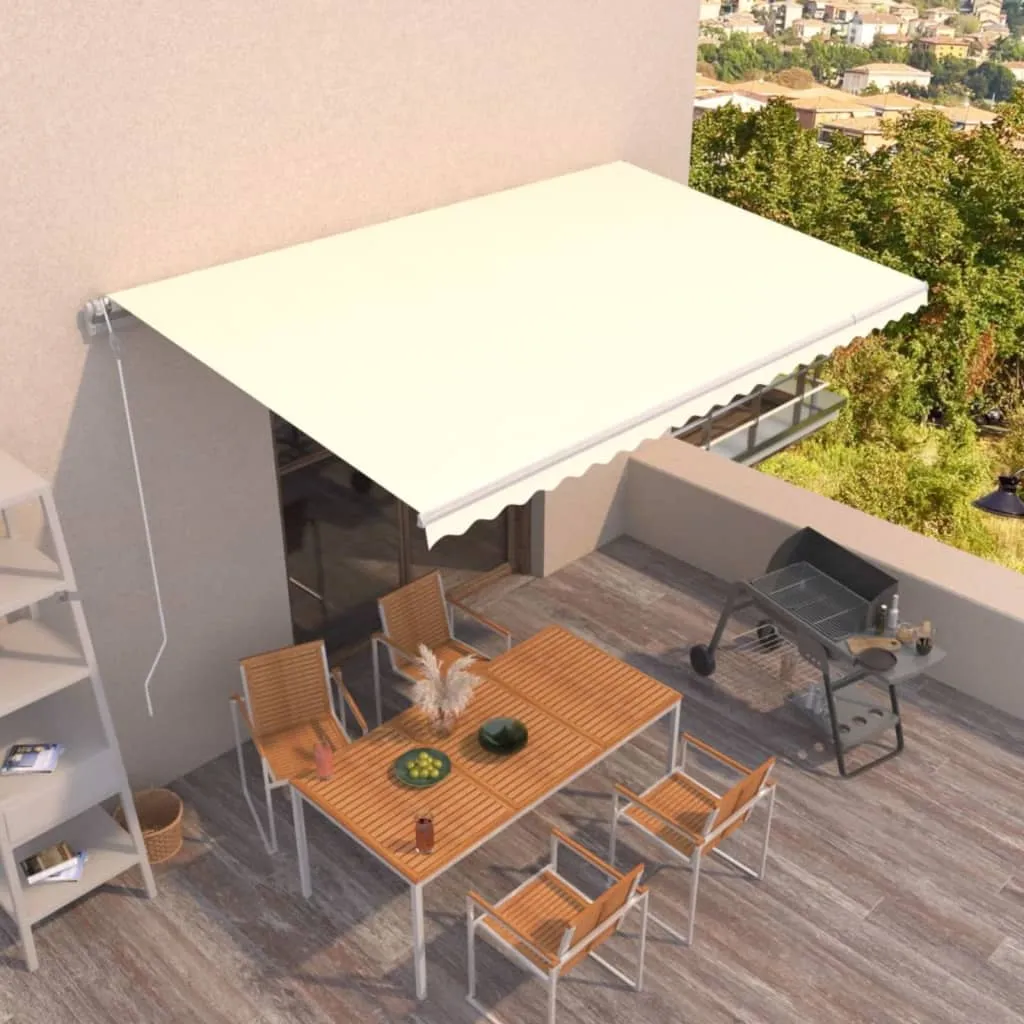 vidaXL Tenda da Sole Retrattile Automatica 500x300 cm Crema