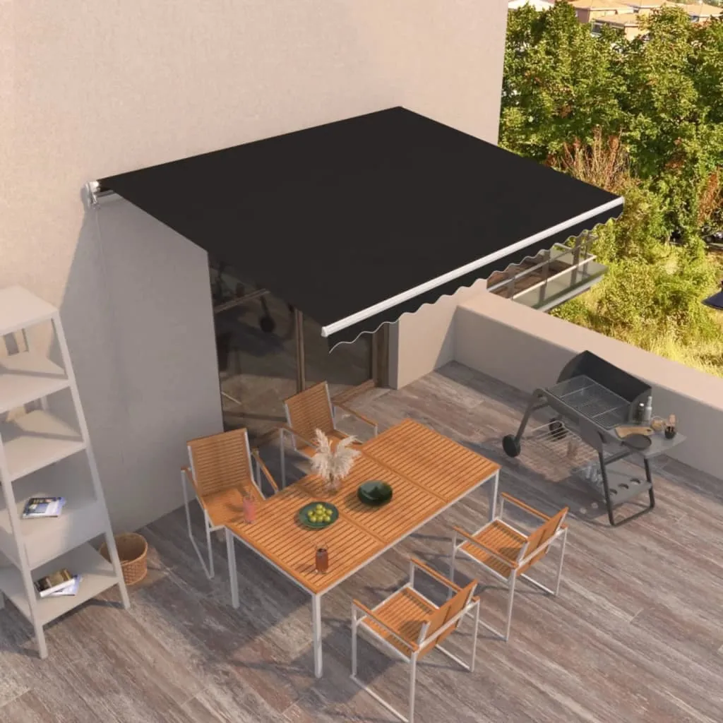 vidaXL Tenda da Sole Retrattile Manuale 400x350 cm Antracite