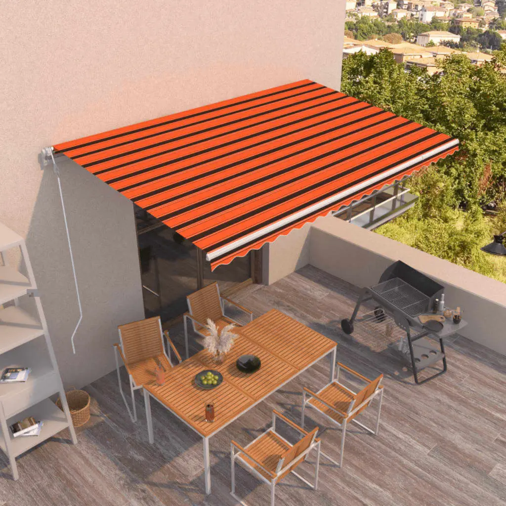 Tenda da Sole Retrattile Automatica 500x350 cm Arancio Marrone