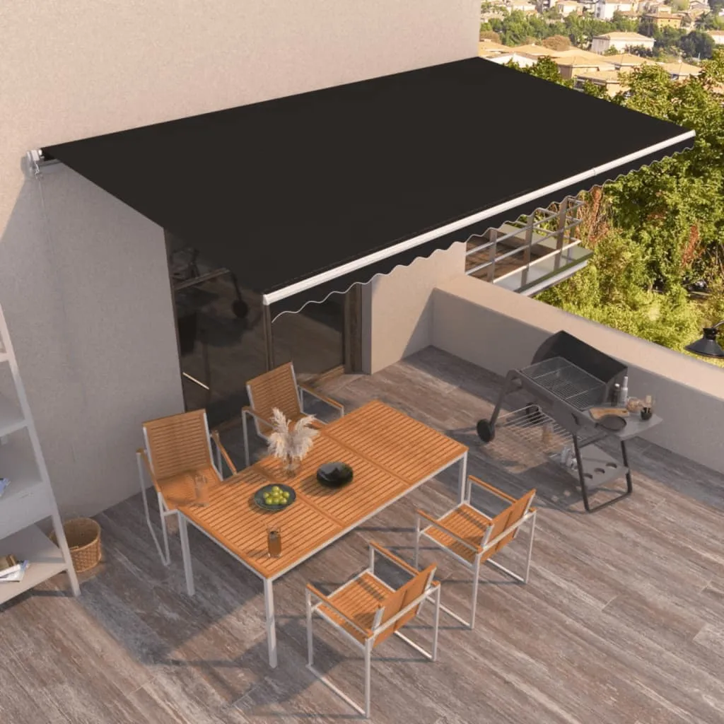 vidaXL Tenda da Sole Retrattile Manuale 600x350 cm Antracite