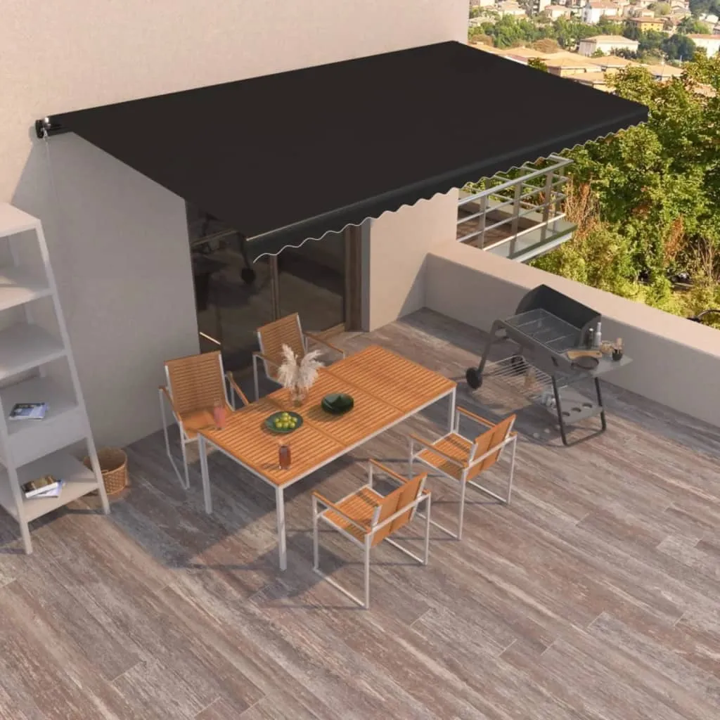 vidaXL Tenda da Sole Retrattile Manuale 600x350 cm Antracite