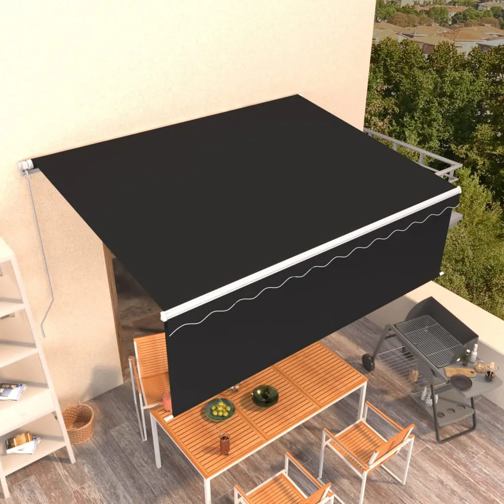 vidaXL Tenda da Sole Retrattile Manuale con Parasole 4,5x3 m Antracite