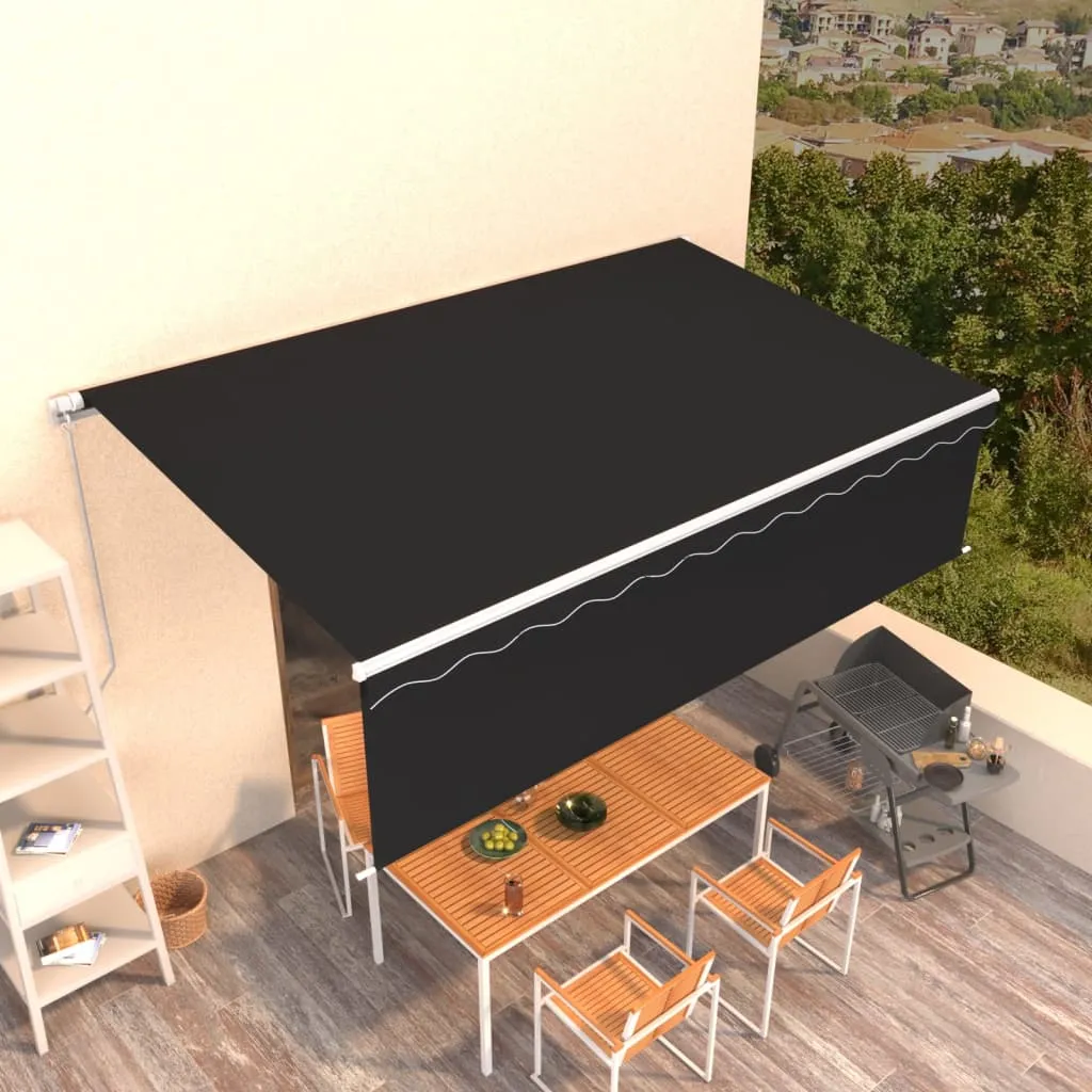 vidaXL Tenda da Sole Retrattile Manuale con Parasole 5x3m Antracite