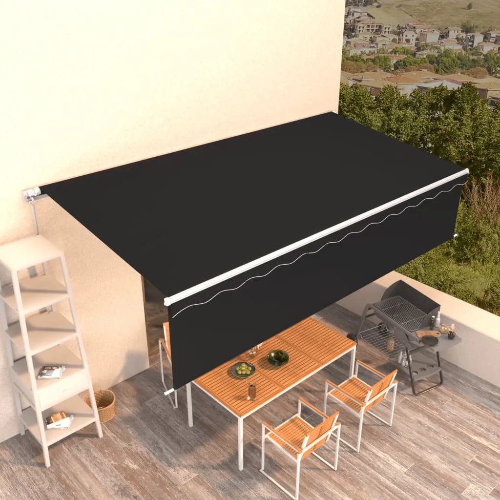 vidaXL Tenda da Sole Retrattile Manuale con Parasole 6x3 m Antracite