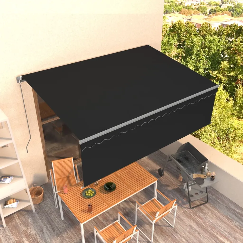 vidaXL Tenda da Sole Retrattile Manuale con Parasole 4x3 m Antracite