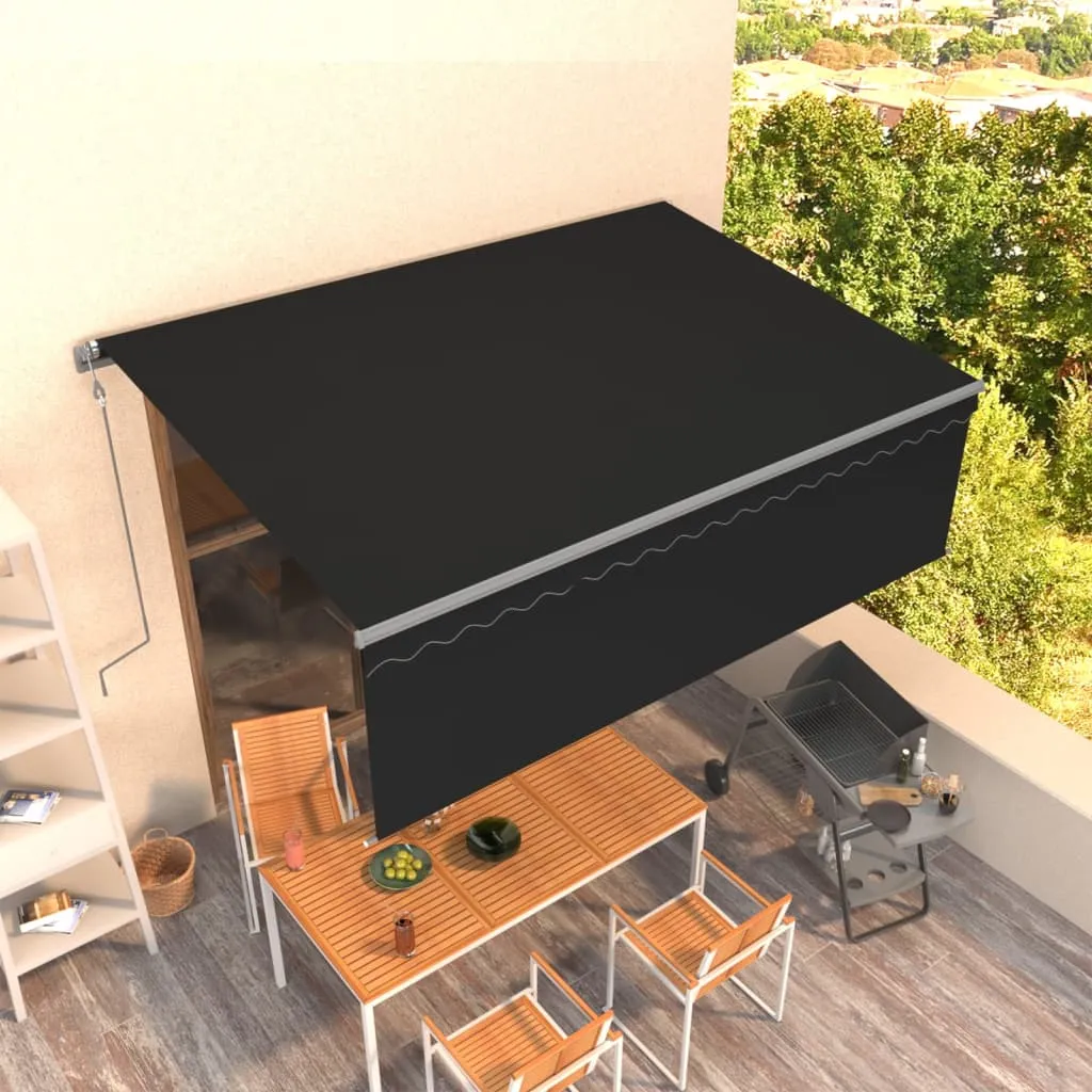 vidaXL Tenda da Sole Retrattile Automatica con Parasole 4x3m Antracite