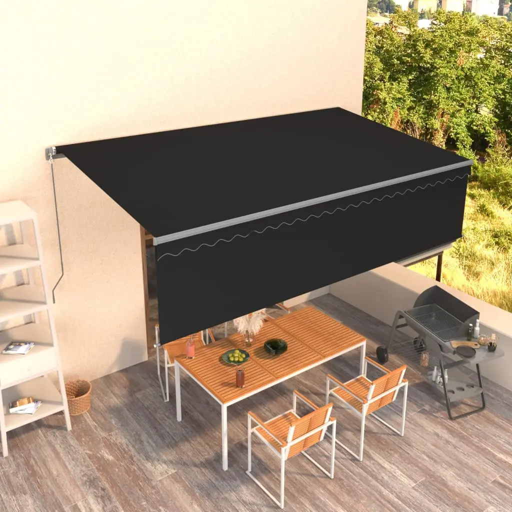 Tenda Sole Retrattile Manuale con Parasole 5x3m Antracite