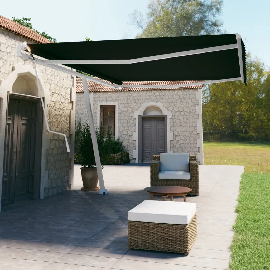 vidaXL Tenda Sole Retrattile Automatica con Palo 500x350 cm Antracite