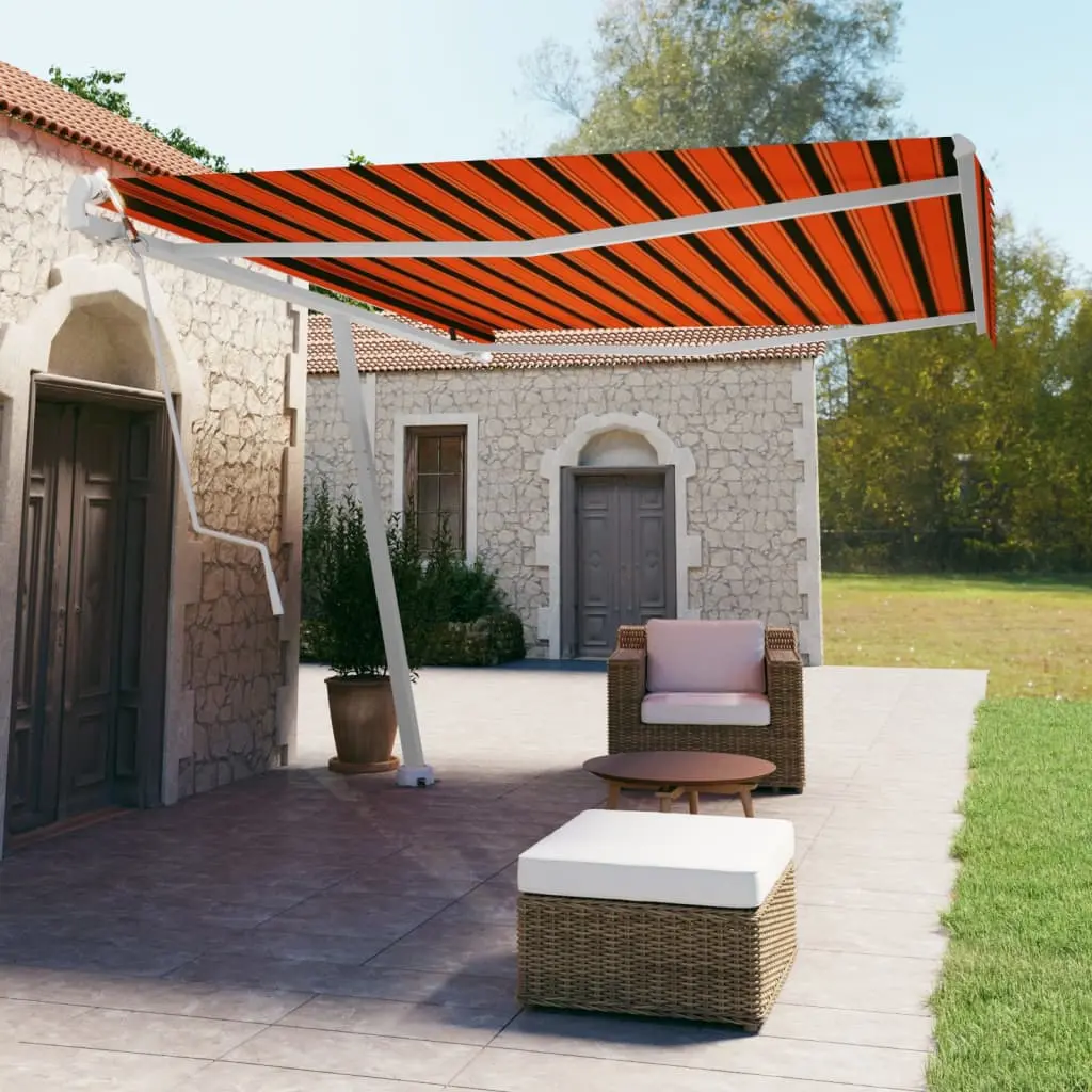 Tenda da Sole Autoportante Automatica 500x350cm Arancio Marrone