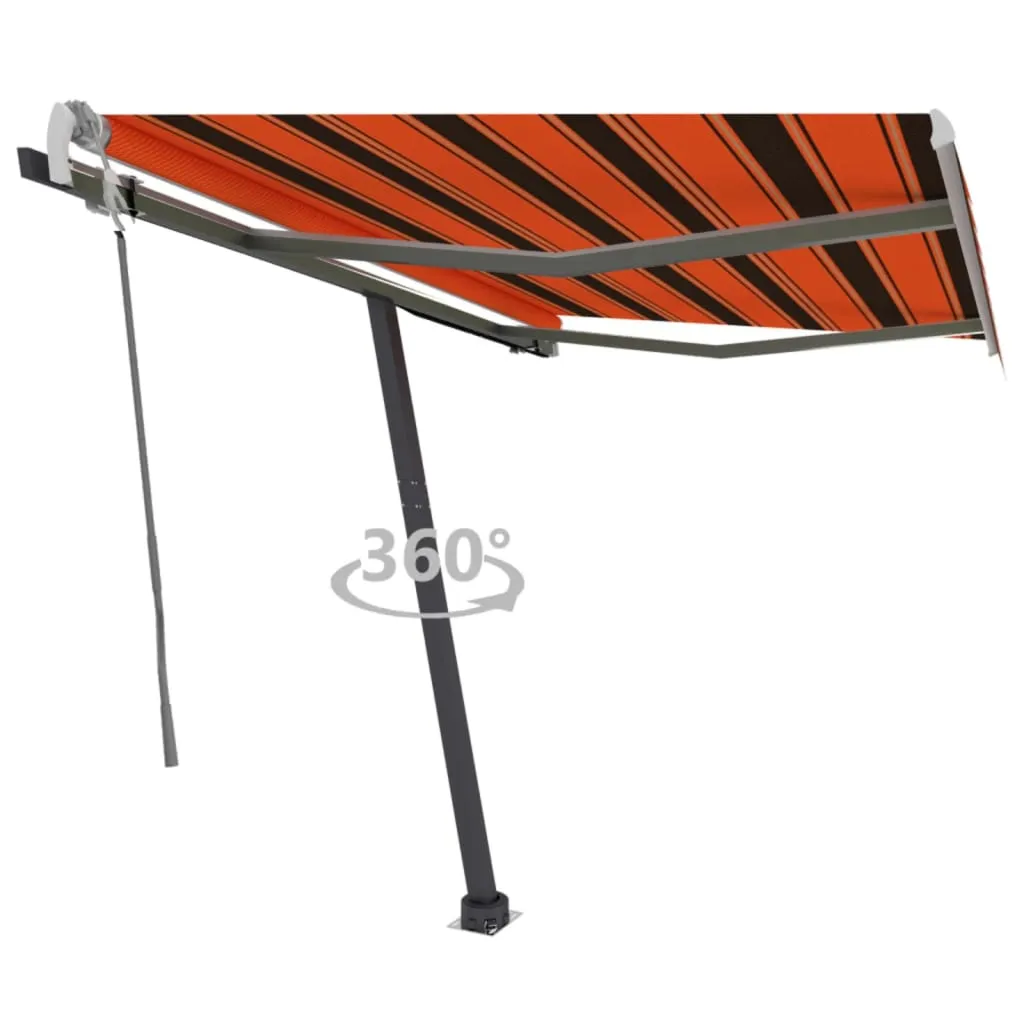 vidaXL Tenda Sole Manuale Autoportante 300x250 cm Arancione e Marrone